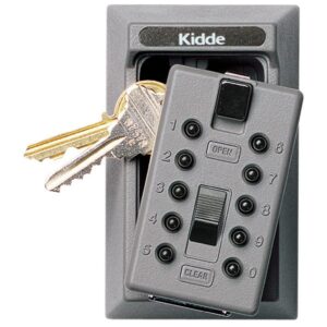 Kidde KeySafe Original Push-Button Lid Key Boxes (Permanent), Titanium, 1/Each (Reshipper)