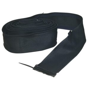 3 in x 22 ft, Medium, Black Nylon, Cable Cover with Zipper