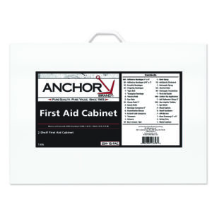 2 Shelf Person First Aid Cabinet, ANSI Z308.1-2015, Steel Cabinet, Includes 500 Pieces