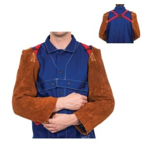 Premium Leather Sleeves, 18 in, Hook/Loop, One Size, Lava Brown