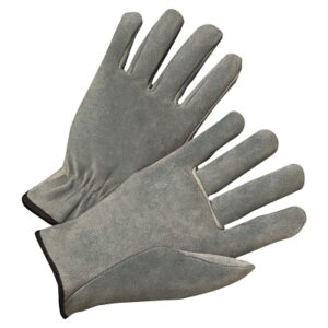 SPLIT COWHIDE LEATHER DRIVER GLOVES, , UNLINED, PEARL GRAY