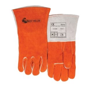 COMFOFLEX PREMIUM LEATHER WELDING GLOVES, SPLIT COWHIDE, , RUSSET