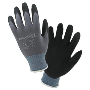 Micro-Foam Nitrile Dipped Coated Gloves, Large, Black/Gray