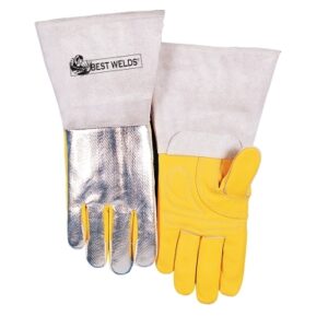 High Heat Welding Gloves, Top Grain Cowhide, X-Large, Buck Tan