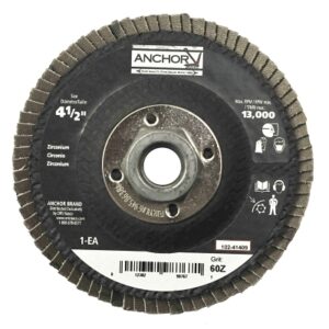 Abrasive Flap Disc, 4-1/2 in, 60 Grit, 5/8 in - 11 Arbor, 13,000 rpm, Flat