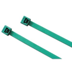 Metal Detectable Cable Ties, 50 lb Tensile Strength, 7.6 in L, Teal, 100 Ea/Bag