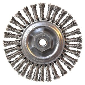 Stainless/Aluminum Cleaning Stringer Bead Wheel Brush, 4 x 3/16, 0.02, 3/8 - 24