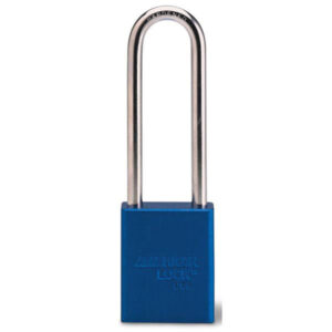 American Lock 1100 Series Anodized Aluminum Safety Padlock, 3" Shackle, Blue, 1/Each