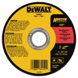 High Performance, Cutting Wheel, Type 1, 5 in dia x 0.045 in Thick x 7/8 in Arbor, 60 Grit, Aluminum Oxide, Pack of 25