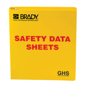 Brady GHS Standard SDS Binder, 1 1/2" Rings, Red/Yellow, 1/Each