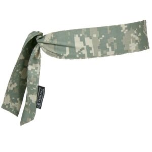 Ergodyne Chill-Its 6700 Cooling Bandana, Polymer Crystals, Tie Closure, Camo, 1/Each
