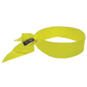 Ergodyne Chill-Its 6702 Cooling Bandana, Tie Closure, Polymer Embedded (No Slime), Lime, 1/Each