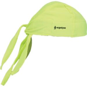 Ergodyne Chill-Its 6615 High-Performance Dew Rag, Universal, Lime, 1/Each