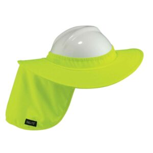 Ergodyne Chill-Its Hard Hat Brim w/ Shade, Lime, 1/Each