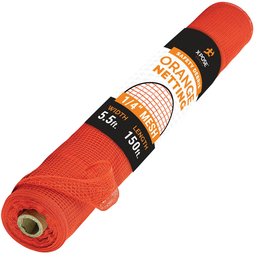 Heavy Duty 1/4"  Mesh Orange Fire Retardant Debris Netting 5' 6" x 150'