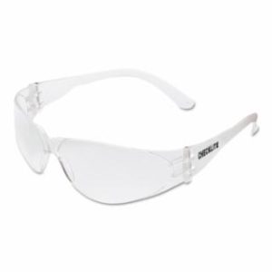 Crews Checklite Safety Glasses, Clear Lens, Clear Frame,