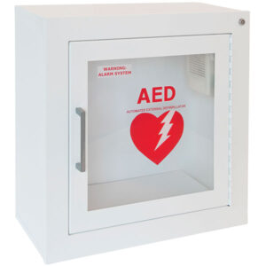 JL Industries Life Start Series AED Surface Mount Wall Cabinet w/ Siren, 17 3/8"L x 17 3/8"H x 7"W, White, 1/Each