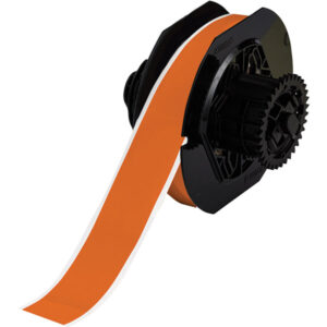 Brady B30 Series Indoor/Outdoor Vinyl Labels, 1 1/8", Orange, 100''/Roll