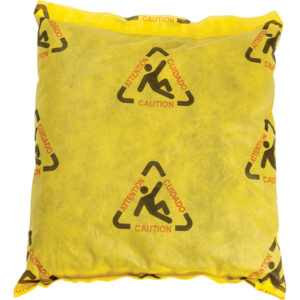 SPC Brightsorb Hi-Vis Pillows, 18" x 18", Yellow, 16/Case