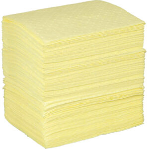 SPC Basic Chemical Light Weight Pads, 15" x 17", Bright Yellow, 200/Bale
