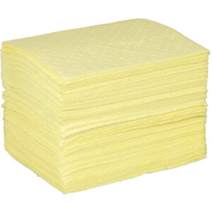 SPC Basic Chemical Heavy Weight Pads, 15" x 17", Bright Yellow, 100/Bale