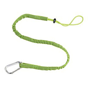 Ergodyne Squids 3100 Tool Lanyard, Single Alum Carabiner, Standard, 10 lb, Lime, 1/Each