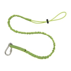 Ergodyne Squids 3101 Tool Lanyard, Single Stainless Carabiner, Standard, 15 lb, Lime, 1/Each