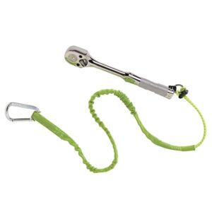Ergodyne Squids 3100 Tool Lanyard, Single Alum Carabiner, Extended, 10 lb, Lime, 1/Each