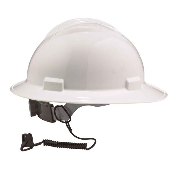 Ergodyne Squids 3158 Hard Hat Coil Lanyard, Clamp, Black, 1/Each