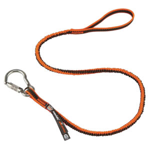 Ergodyne Squids 3101F(x) Tool Lanyard w/ Stainless Steel Auto-Locking Carabiner & Loop, Orange/Gray, 1/Each