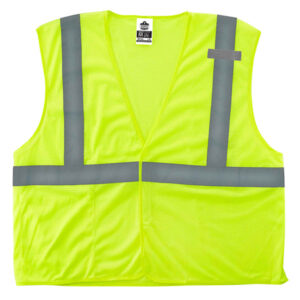 Ergodyne GloWear 8210HL CLASS 2 SOLID MESH VEST,  LIME,