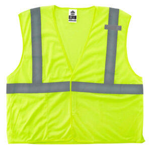 Ergodyne GloWear 8210HL Class 2 Solid Mesh Vest, 2X-Large/3X-Large, Lime,