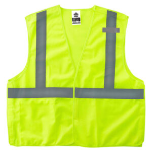 Ergodyne GloWear 8215BA Class 2 Solid Mesh Breakaway Vest, 2X-Large/3X-Large, Lime,