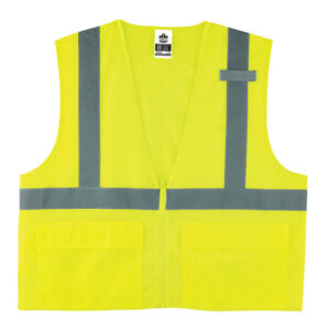 Ergodyne GloWear 8220Z Class 2 Standard Mesh Vest, Large/X-Large, Lime,