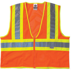 Ergodyne GloWear 8230Z Class 2 Two-Tone Mesh Vest, Large/X-Large, Orange,