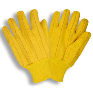 YELLOW FULL CHORE, QUILTED, YELLOW KNIT WRIST