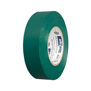 Electrical Tape, 3/4 in x 66 ft, 7 mil, Green, Case of 100