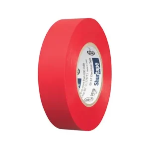 Electrical Tape, 3/4 in x 66 ft, 7 mil, Red, Case of 100