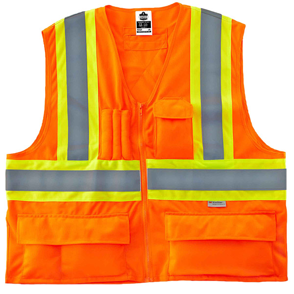 Ergodyne GloWear 8235ZX Type R Class 2 Two-Tone X-Back Vest, Large/X-Large, Orange,