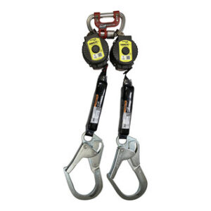Turbolite Twin Fall Limiter, Vectran, 6 ft L, Carabiner with G2 Connector, Locking Rebar Hook, 420 lb, 2 Legs
