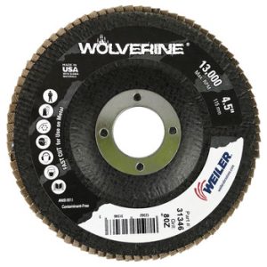 Vortec Pro, Abrasive Flap Disc, 4-1/2 in dia, 80 Grit, 7/8 Arbor, 13000 rpm, Type 29,