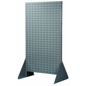Akro-Mils Double-Sided Louvered Floor Rack, 66 3/8" x 36", Gray, 1/Each