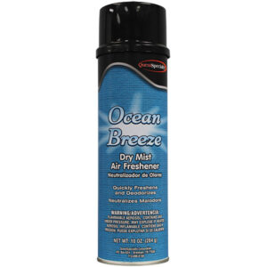 QuestSpecialty Dry Mist Air Freshener, Ocean Breeze, 10 oz Aerosol, 12/Case