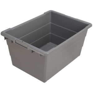 Akro-Mils Akro-Tub Cross-Stack Container, 23 3/4"L x 12"H x 17 1/4"W, Gray, 1/Each