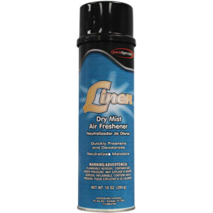 QuestSpecialty Dry Mist Air Freshener, Linen, 10 oz Aerosol, 12/Case