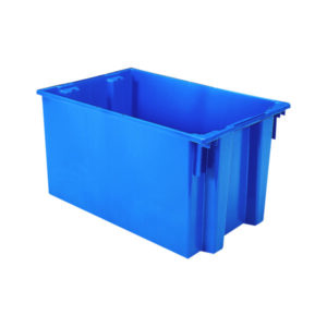 Akro-Mils Nest & Stack Totes, 29 1/2"L x 15"H x 19 1/2"W, Blue, 1/Each