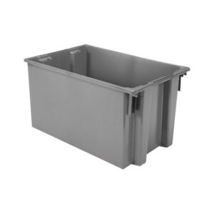 Akro-Mils Nest & Stack Totes, 29 1/2"L x 15"H x 19 1/2"W, Gray, 1/Each