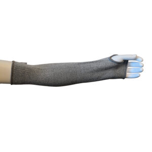 MONARCH™-SLEEVE: GRAY 18-INCH, HIGH PERFORMANCE FIBER, THUMB SLOT, ELASTIC AT BICEP, ANSI CUT LEVEL A4