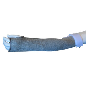 MONARCH™-SLEEVE: GRAY 18-INCH, HIGH PERFORMANCE FIBER, THUMB SLOT, HOOK & LOOP AT BICEP, ANSI CUT LEVEL A4