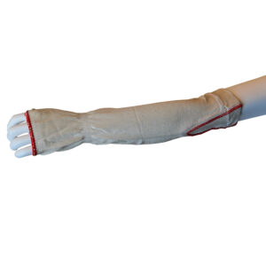 RIPCORD HIGH TENACITY NYLON/COTTON PLAITED SLEEVE, 18-INCH, 2-INCH GUSSET, THUMB SLOT, ANSI CUT LEVEL A2